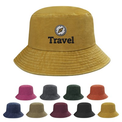 Unisex Washed Cotton Sun Bucket Hat